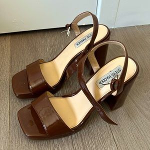Steve Madden brown 4in chunky brown heel